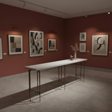 Bone Inlay Console wtih Antique Brass Legs : Pinstripe : Charcoal