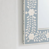 Bone Inlay Square Wall Mirror : Floral : Grey