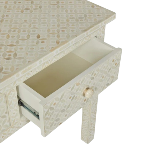 Bone Inlay Console : Starburst : White