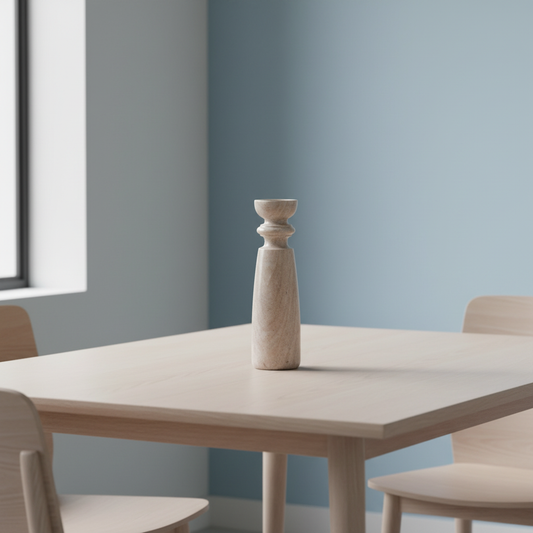 Marble Candlestick : Milana : Mocha