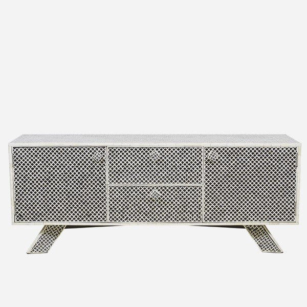 Bone Inlay TV Sideboard : Scallop : Black