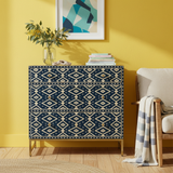Bone Inlay 3 Drawer Chest : Patola : Indigo