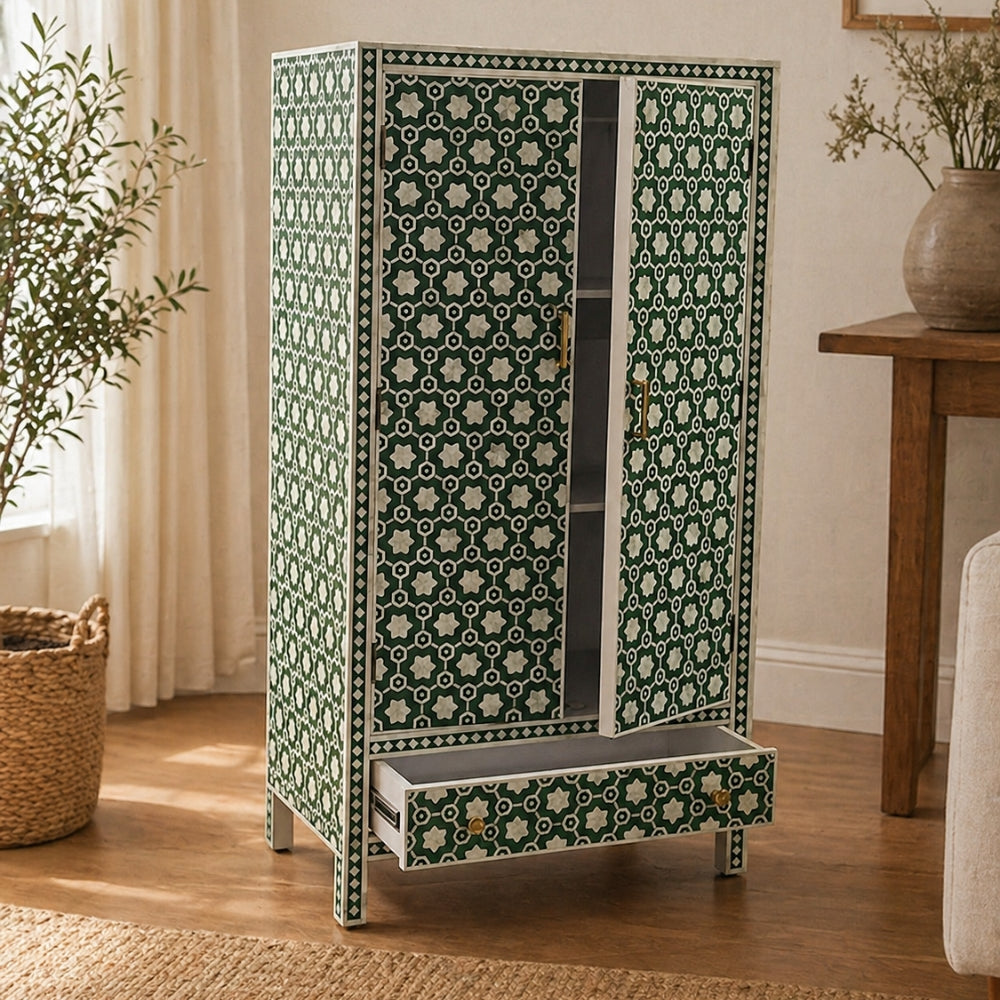 Bone Inlay Robe : Hexaflora : Green