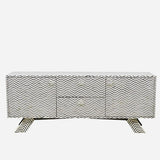 Bone Inlay TV Sideboard : Zig Zag : Black
