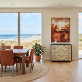 Bone Inlay 3 Drawer Chest : Brickwork : Black & White