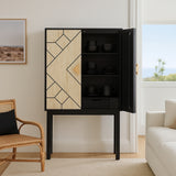 Bone Inlay Bar Cabinet : Brickwork : Black & White