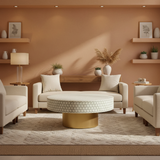 Bone Inlay Round Coffee Table : Tri-Square : Sage