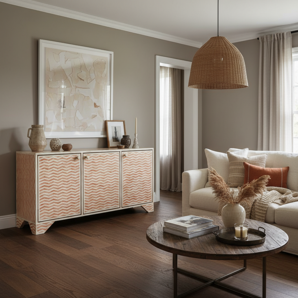 Bone Inlay Buffet : Zig Zag: Orange