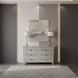 Dyed Bone Inlay 6 Drawer Chest : Moroccan : Grey