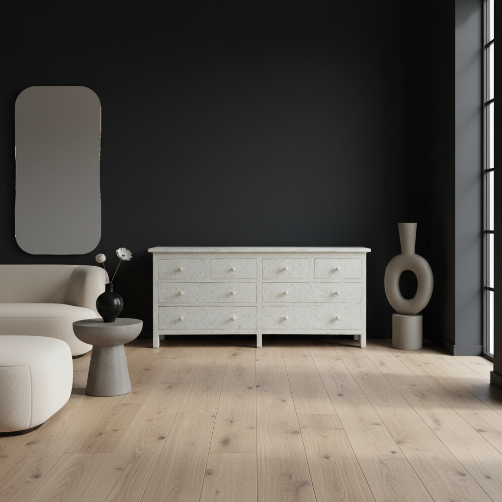 Bone Inlay Large Chest : Starburst : White