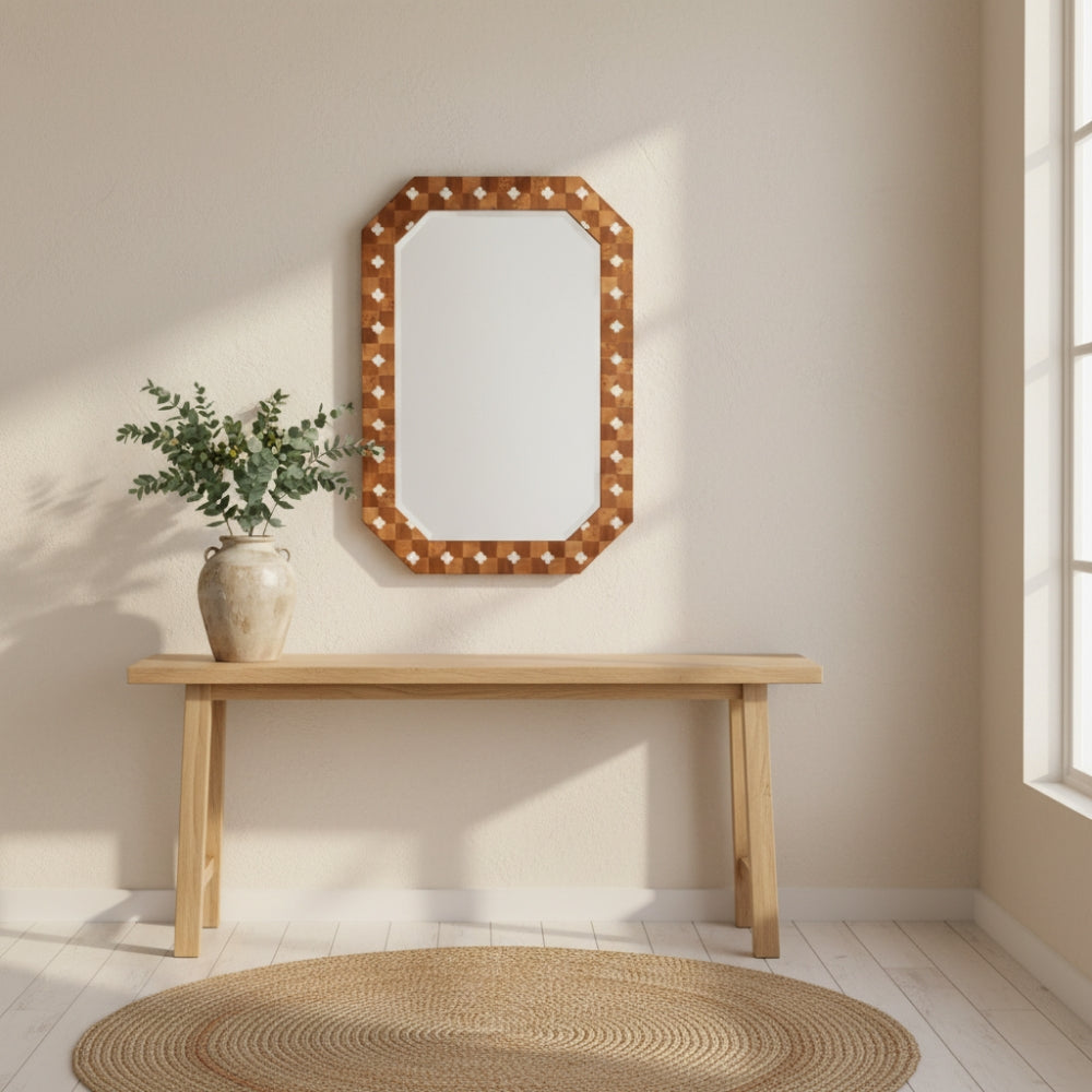 Bone & Timber Mirror : Moghul Bloom