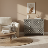 Bone Inlay 4 Drawer Chest : Diamond : Black