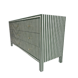 Bone Inlay 9 Drawer Sideboard : Pinstripe : Green