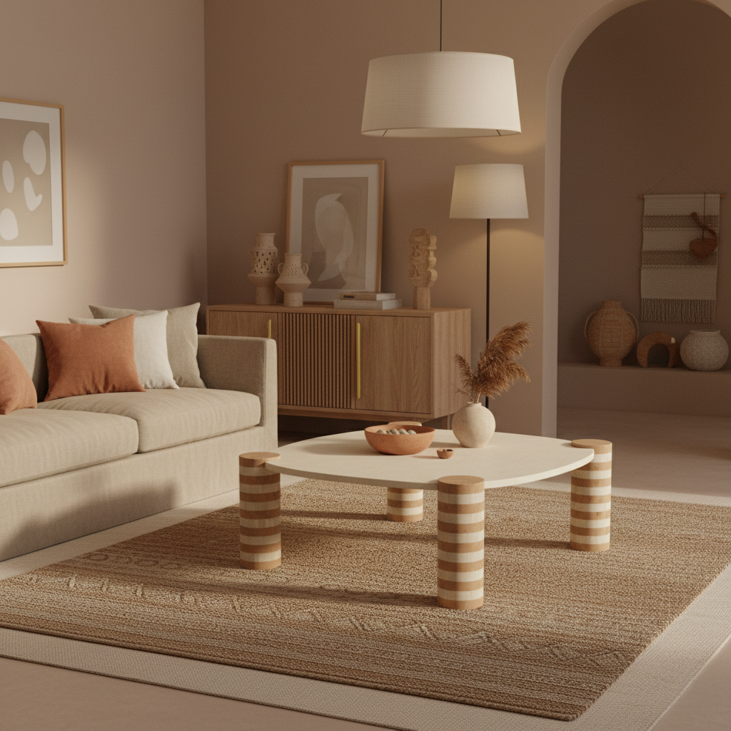 Bone Inlay Square Coffee Table : Brickwork : Natural