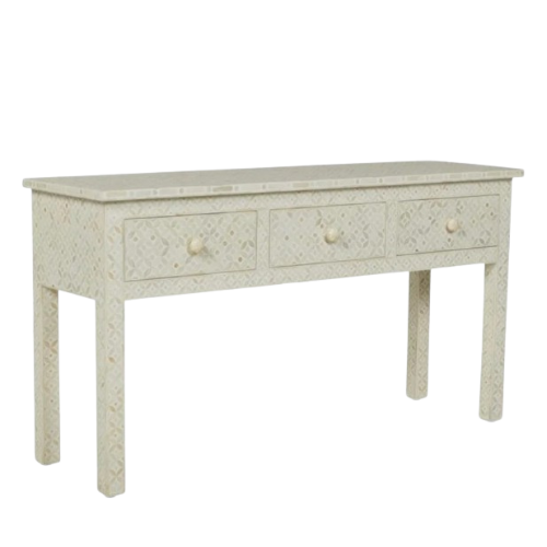 Bone Inlay Console : Starburst : White