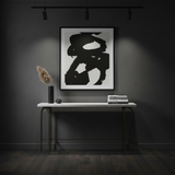 Bone Inlay Console wtih Antique Brass Legs : Pinstripe : Charcoal