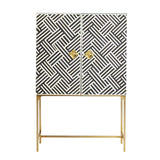 Bone Inlay Bar Cabinet : Criss Cross : Eucalyptus