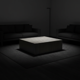 Bone Inlay Square Coffee Table : Stripe : Black