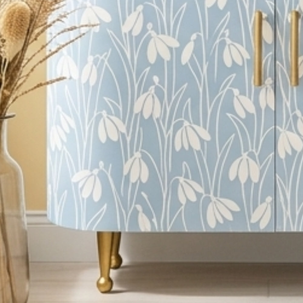 Bone Inlay Cabinet : Snowdrop : Hamptons Blue
