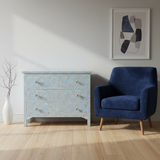 Mother of Pearl Inlay 4 Drawer Chest : Boteh : Blue