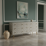 Bone Inlay 9 Drawer Sideboard : Zelliges : Grey