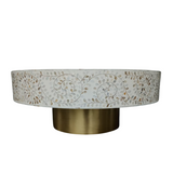 Mother of Pearl Inlay Coffee Table : Floral : White