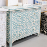 Bone Inlay 4 Drawer Chest : Zelliges : Turquoise