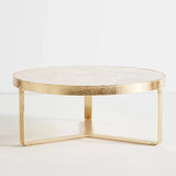 Round gold coffee table design