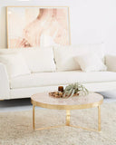 Gold round coffee table living room