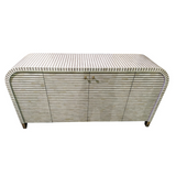 Bone Inlay 2 Door Waterfall Buffet : Stripe : Grey