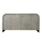 Bone Inlay 2 Door Waterfall Buffet : Stripe : Grey