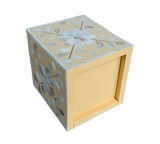 Mother of Pearl Inlay Small Tissue Holder : Floral : Sand
