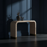 Bone Inlay Waterfall Console : Stripe : Apricot