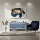 Bone Inlay 2 Drawer : Kilim : Blue