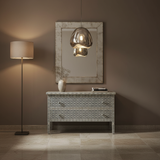 Bone Inlay 2 Drawer Chest : Lantern : Grey