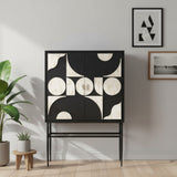 Bone Inlay Bar Cabinet : Abstract : Black & White