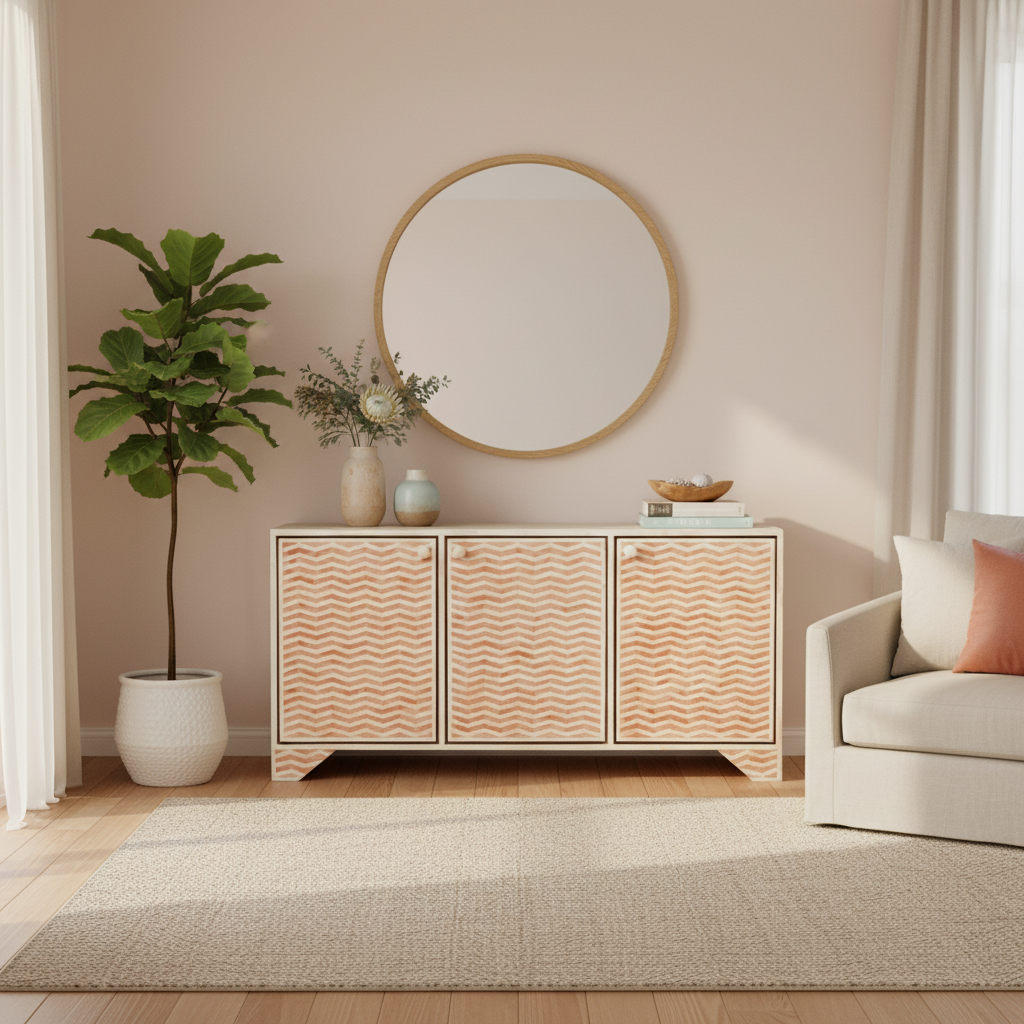 Bone Inlay Buffet : Zig Zag: Orange