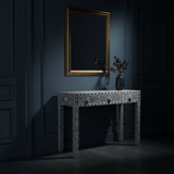 Mother of Pearl Inlay Console : Floral : Grey