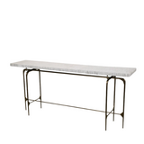 Bone Inlay Console wtih Antique Brass Legs : Pinstripe : Charcoal