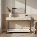 Bone & White Wash Interwoven Console