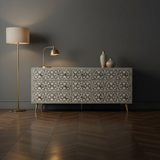 Bone Inlay 9 Drawer Sideboard : Zelliges : Grey