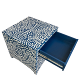 Bone Inlay Peacock Bedside Cabinet/Side Table