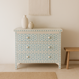Bone Inlay 4 Drawer Chest : Zelliges : Turquoise