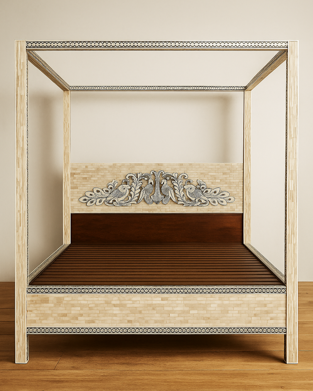 Bone or Mother of Pearl Inlay Post Bed