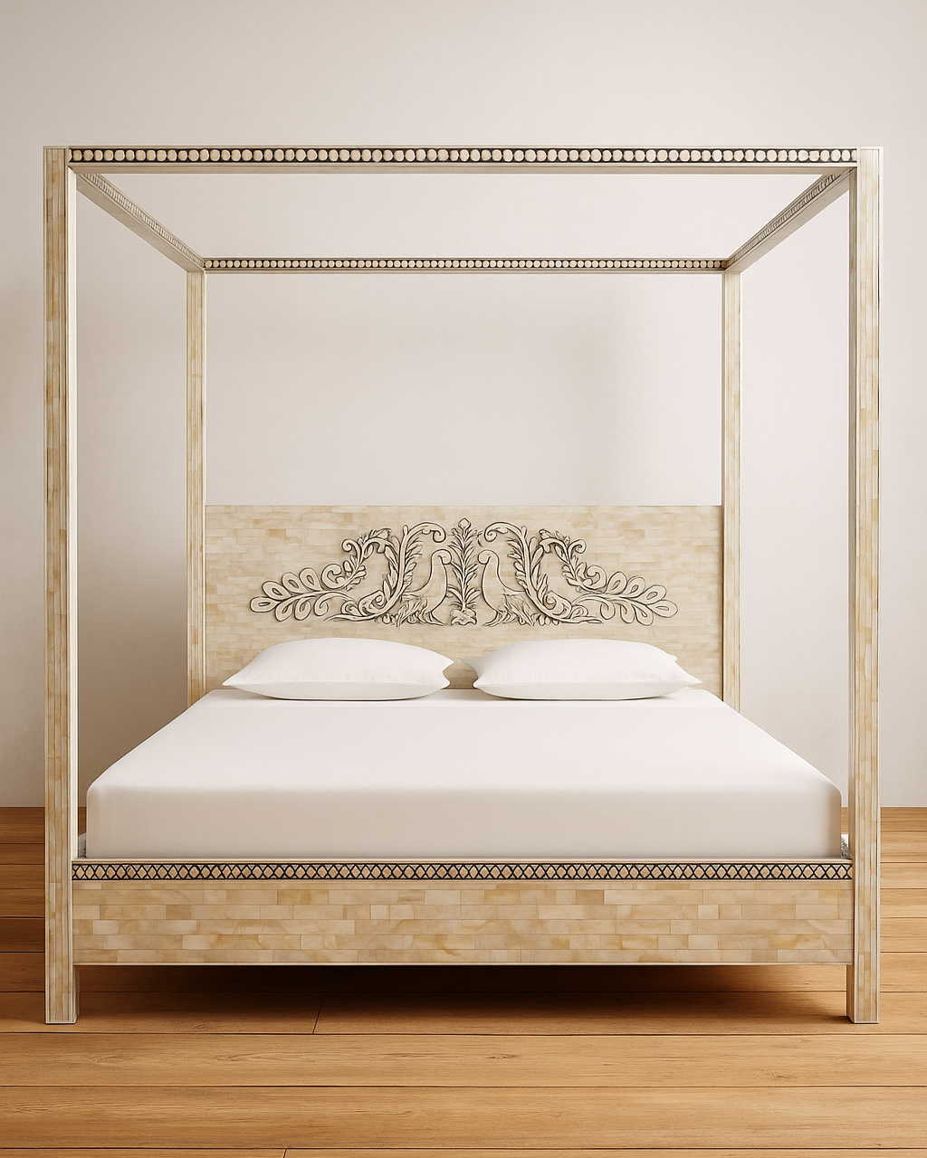 Bone or Mother of Pearl Inlay Post Bed