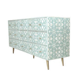 Bone Inlay 9 Drawer Sideboard : Zelliges : Aqua