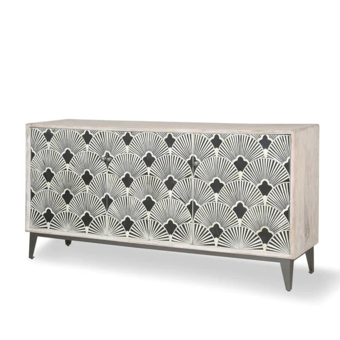 Bone Inlay Sideboard : Japanese Fan