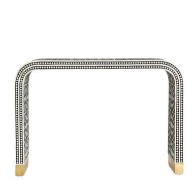 Bone Inlay Waterfall Console : Zelliges : Black