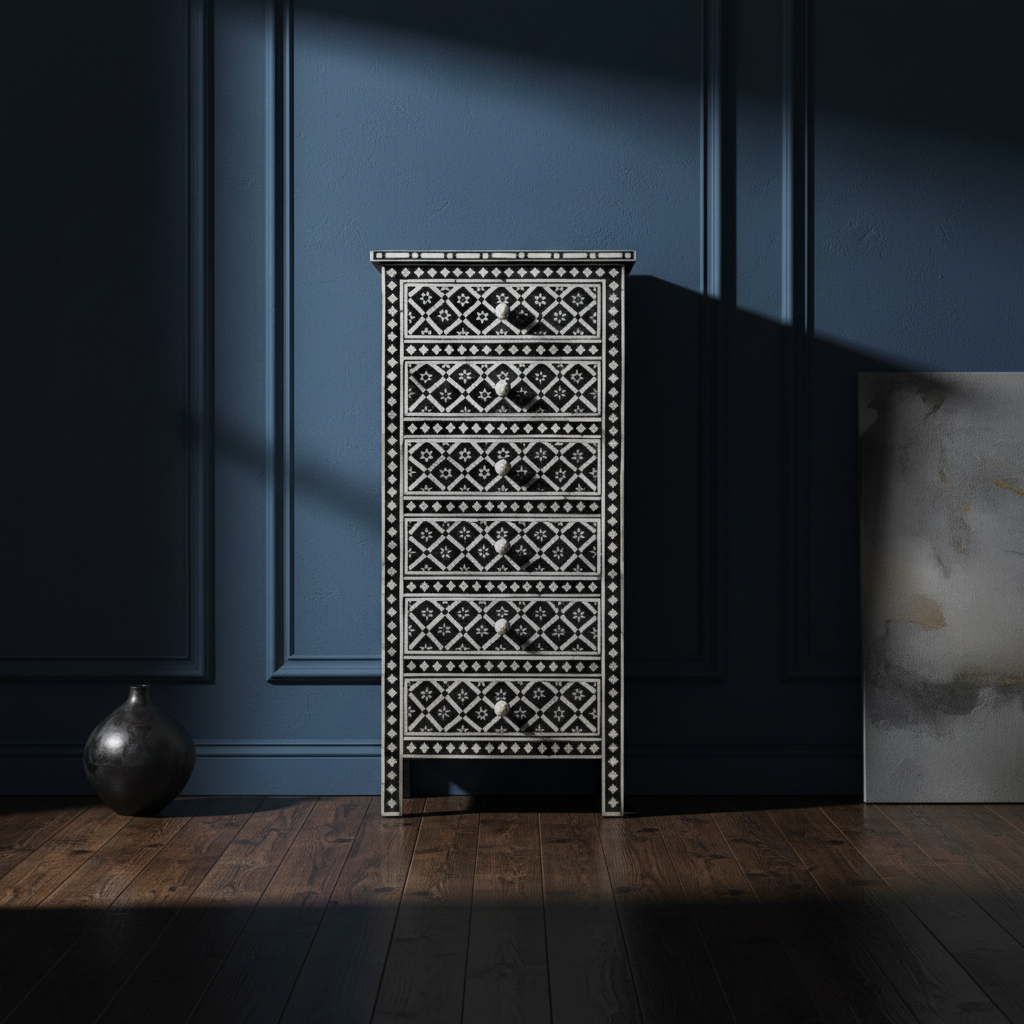 Bone Inlay Tallboy : Ogee : Charcoal