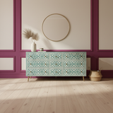 Bone Inlay 9 Drawer Sideboard : Zelliges : Aqua